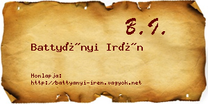 Battyányi Irén névjegykártya