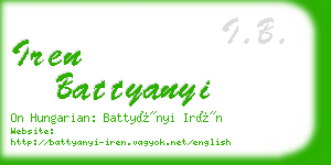 iren battyanyi business card